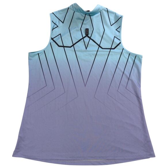 Jamie Sadock Golf Polo Shirt Womens XL Blue Purple Sleeveless Zip Up Ombre Top - Picture 8 of 11
